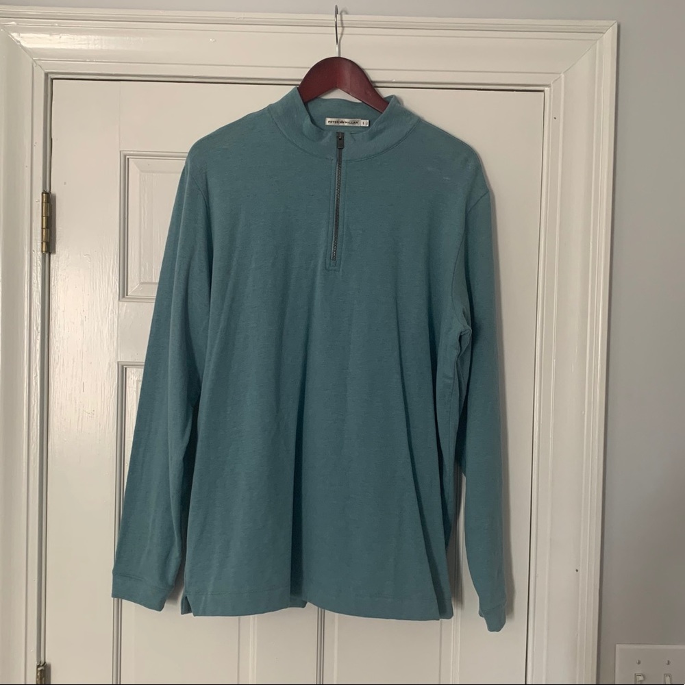 Peter Millar Teal Half-Zip Sweater